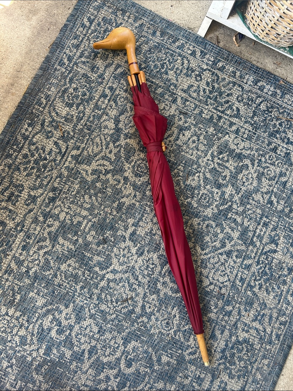 Vintage Fowl Weather Friend Duck Head Umbrella Walking Stick
